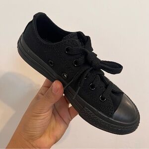 CONVERSE All Star Low Black Chuck Taylor Little Boys Girls Sneakers Size 11